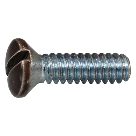 Midwest Fastener #6-32 x 1/2 in Slotted Oval Machine Screw, Zinc Brown Steel, 40 PK 64162